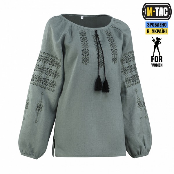 M-Tac вышиванка женская 100% лён серо-зеленая - 80040007 M-Tac вышиванка женская 100% лён серо-зеленая - 80040007