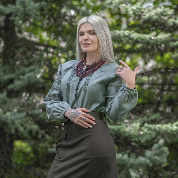 M-Tac вышиванка женская 100% лён серо-зеленая - 80040007 M-Tac вышиванка женская 100% лён серо-зеленая - 80040007