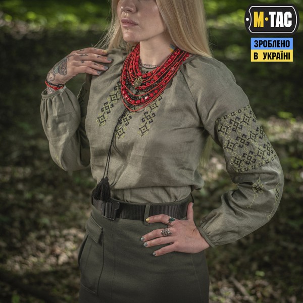 M-Tac вышиванка женская 100% лён олива - 80040001 M-Tac вышиванка женская 100% лён олива - 80040001