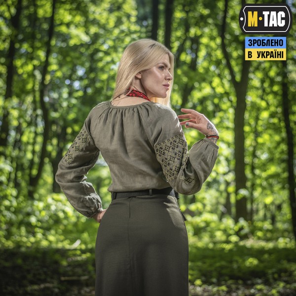 M-Tac вышиванка женская 100% лён олива - 80040001 M-Tac вышиванка женская 100% лён олива - 80040001