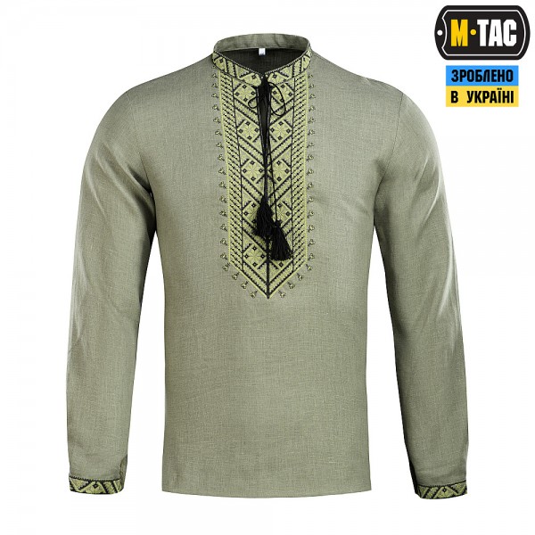 M-Tac вышиванка 100% лён олива - 80031001 M-Tac вышиванка 100% лён олива - 80031001