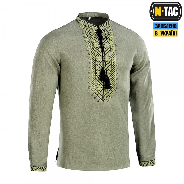 M-Tac вышиванка 100% лён олива - 80031001 M-Tac вышиванка 100% лён олива - 80031001