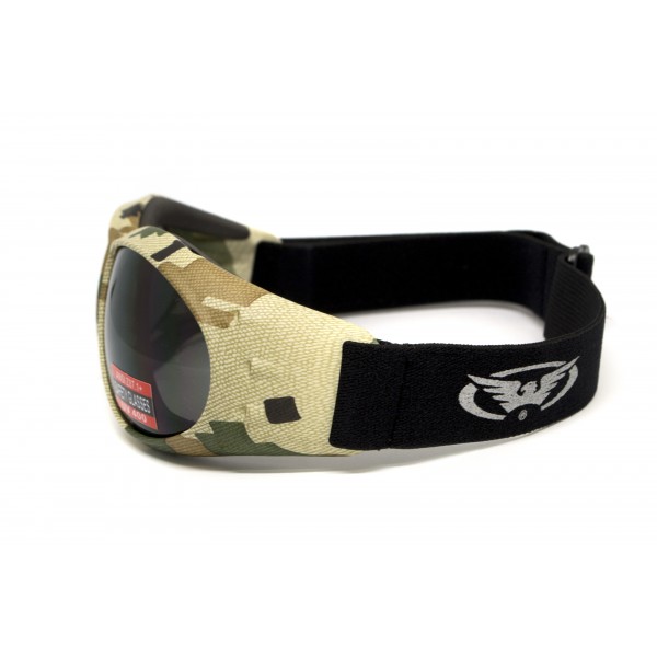 Окуляри захисні з ущільнювачем Global Vision Eliminator Camo Pixel (gray), сірі в камуфльованій оправі - 3586670