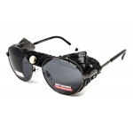 Очки защитные Global Vision Aviator-5 GunMetal (gray), серые в темной оправе со съёмным уплотнителем из синтетитечской "кожи"