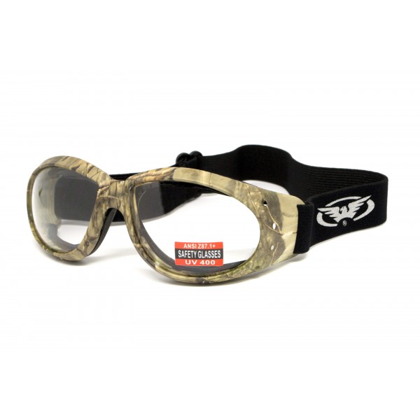 Очки защитные с уплотнителем Global Vision Eliminator Camo Forest (clear), прозрачные в камуфлированной оправе - 3586669