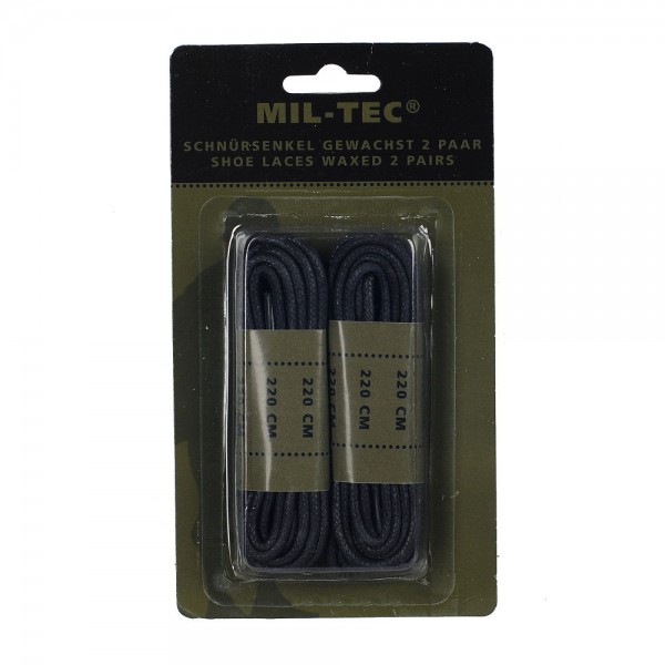 Шнурки для ботинок вощеные 220 см черные МИЛ ТЕК Германия - 3565747