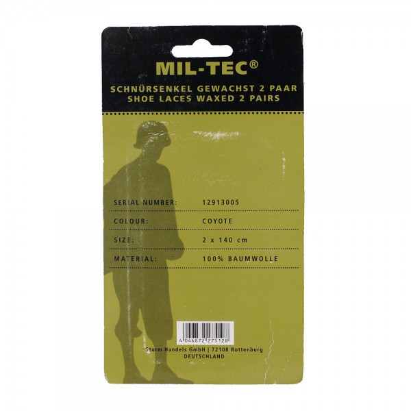 Шнурки для ботинок вощеные 140 см койот МИЛ ТЕК Германия - 3569142 Шнурки для ботинок вощеные 140 см койот МИЛ ТЕК Германия - 3569142