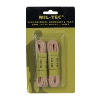 Шнурки для черевиків вощені 140 см койот МИЛ ТЕК Німеччина