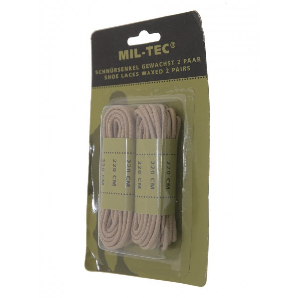 Шнурки для ботинок вощеные 220см койот МИЛ ТЕК Германия - 3565753