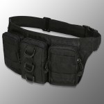 Сумка поясная с тремя карманами черная