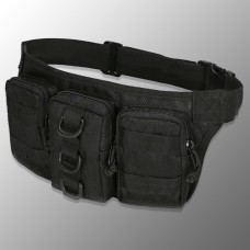 Сумка поясна з трьома кишенями чорна