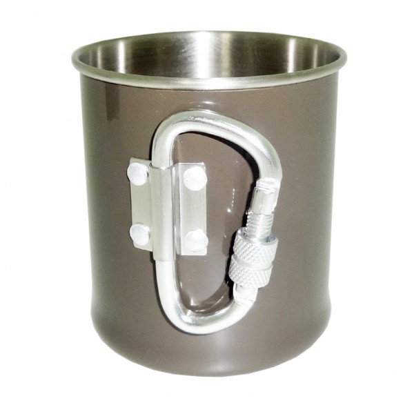 Кружка стальная 250 мл с карабином олива МИЛ ТЕК Германия - 3569090 Кружка стальная 250 мл с карабином олива МИЛ ТЕК Германия - 3569090