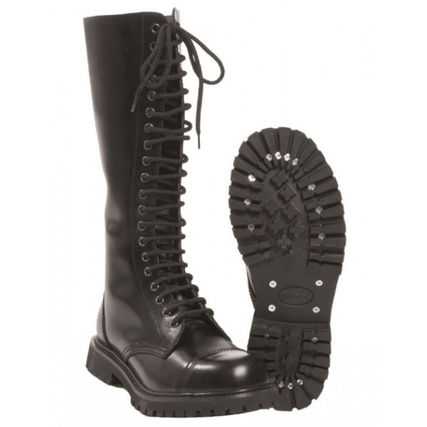 Ботинки кожаные 20 дырок INVADER черные МИЛТЕК Германия - 3569190