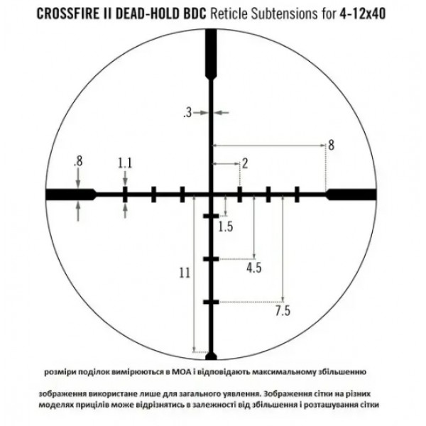 Прицел оптический Vortex Crossfire II 4-12x40 AO BDC (CF2-31019) - 3571999 Прицел оптический Vortex Crossfire II 4-12x40 AO BDC (CF2-31019) - 3571999