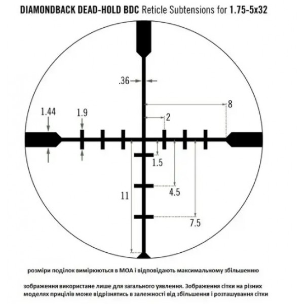 Приціл оптичний Vortex Diamondback 1.75-5x32 BDC (DBK-08-BDC) - 3572006 Приціл оптичний Vortex Diamondback 1.75-5x32 BDC (DBK-08-BDC) - 3572006