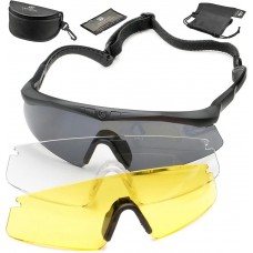 Очки баллистические с 2 сменными линзами Revision Military Sawfly Black в чехле Small
