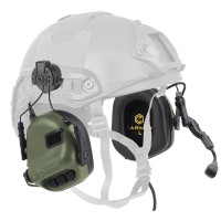 Наушники тактические активные Earmor M32H с крепежом под каску и микрофоном Олива