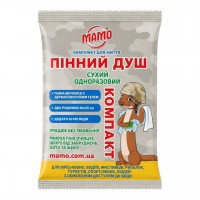 Сухой душ пенный одноразовый МАМО КОМПАКТ (испанский спонж из 3 г дерматогеля, 2 полотенца из целлюлозы 40×50 см)
