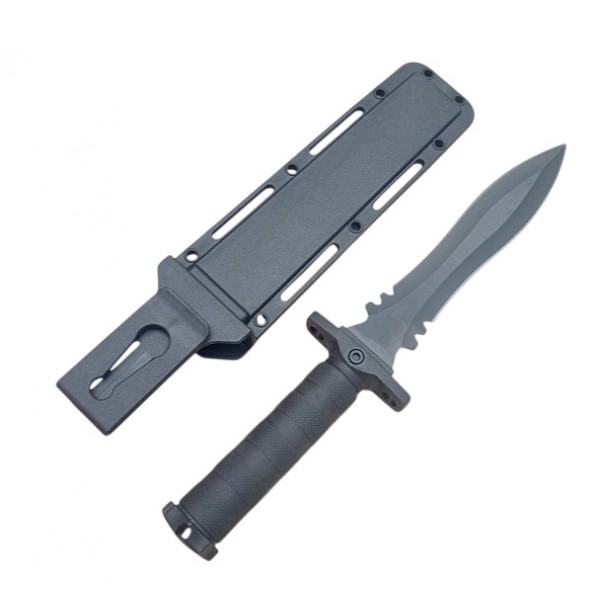 Ніж тактичний мисливський туристичний Taue 1218A в пластиковому чохлі Black - 3599243