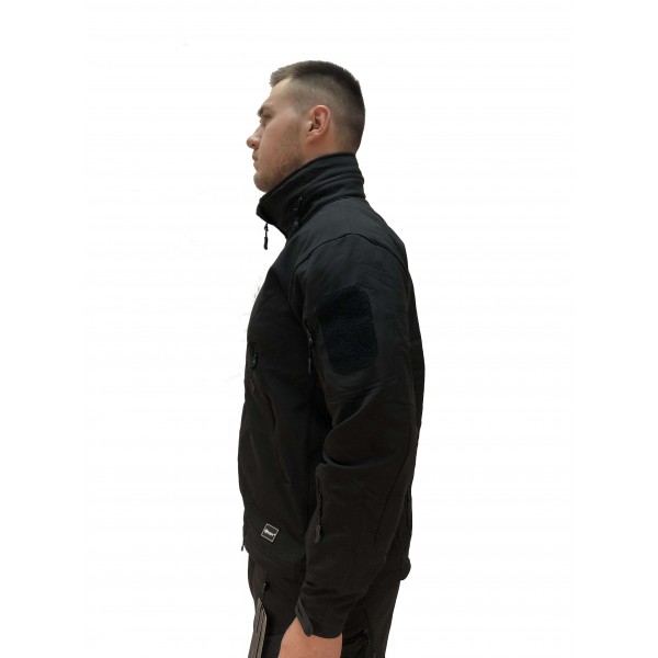 Куртка Soft Shell чорна ховається капюшон ESDY - 3555698