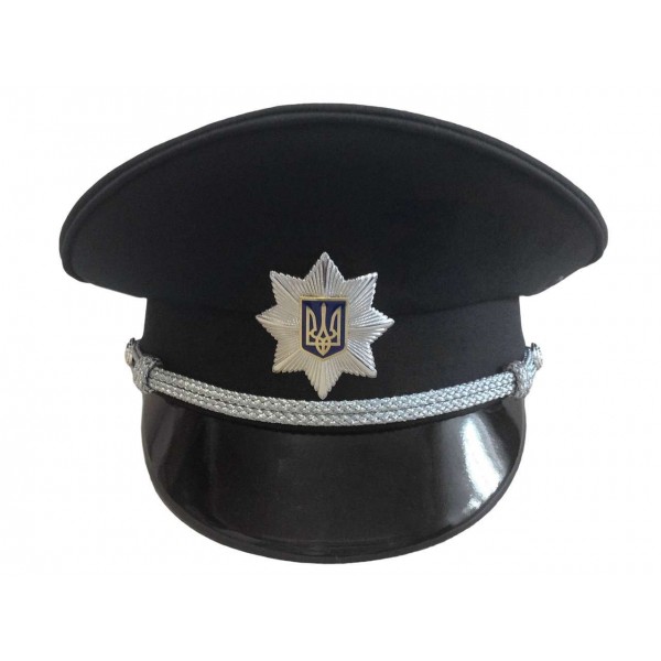 Фуражка полиция т.синяя вышитая кокарда - 2592623