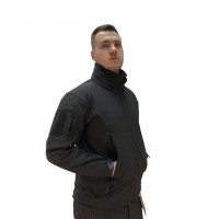 Куртка Soft Shell чорна ховається капюшон ESDY