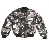 Куртка льотна бомбер MA1 урбан біла ніч МІЛ ТЕК Німеччина