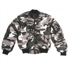 Куртка лётная бомбер MA1 урбан белая ночь МИЛ ТЕК Германия