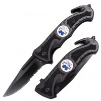 Нож спасателя складной Черный Mil-Tec Германия