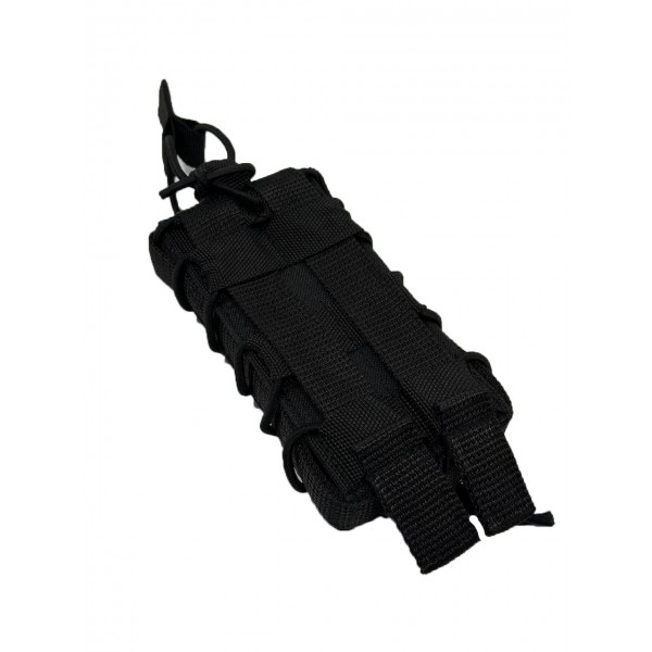 Одинарний штурмовий підсумок для магазинів АК з пластиковими вставками МК Чорний - 3576326