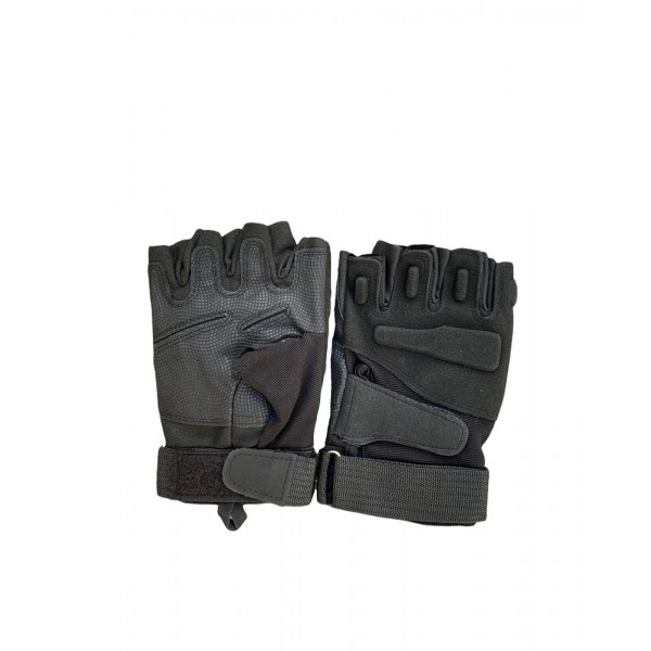 Перчатки тактические беспалые черные - 3576321