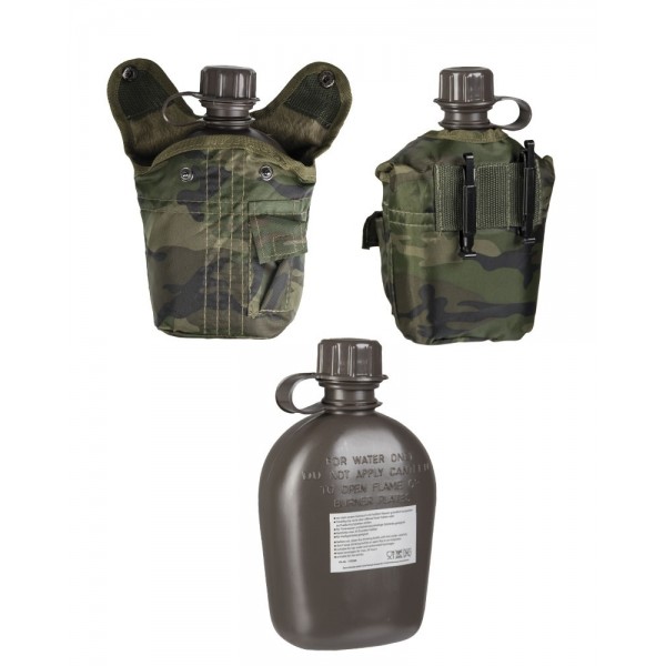 Фляга армійська 1 л Woodland з чохлом Mil-Tec Німеччина - 3576315