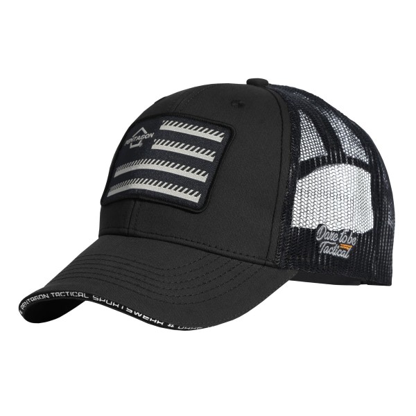 Бейсболка тактична з сіткою Pentagon Wills Truckers Twill Cap Чорна - 3576155