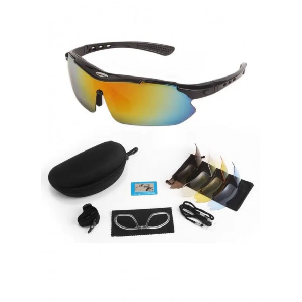 Окуляри тактичні OAKLEY (5 лінз) з поляризацією Чорні - 2592154