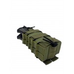 Двойной штурмовой подсумок для магазинов АК система Molle (Олива) МК пластиковые бока