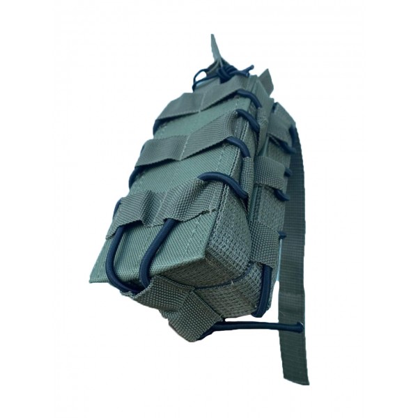 Двойной штурмовой подсумок для магазинов АК (Олива) МК пластиковые вставки на кнопках - 3575928