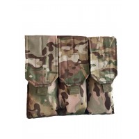 Подсумок тройной для магазинов АК закрытый с MOLLE на кнопках Мультикам МК