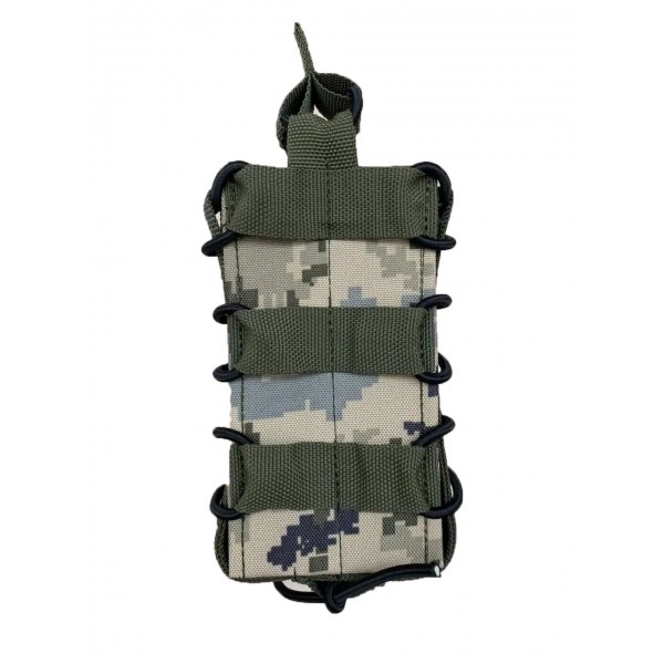 Одинарный штурмовой подсумок для магазинов АК (ММ-14) МК пластиковые вставки на кнопках - 3575926