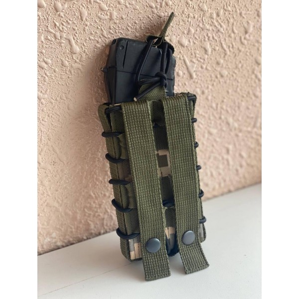 Одинарный штурмовой подсумок для магазинов АК (ММ-14) МК пластиковые вставки на кнопках - 3575926 Одинарный штурмовой подсумок для магазинов АК (ММ-14) МК пластиковые вставки на кнопках - 3575926