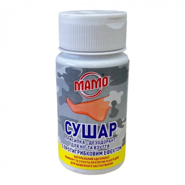 Сушкарь присыпка-дезодорант МАМО 100 мл для ног и обуви Сушитель с противогрибковым эффектом - 3575923