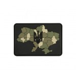 Шеврон карта Украины ПВХ черно-хаки ART