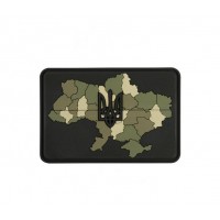 Шеврон карта України ПВХ чорно-хакі ART