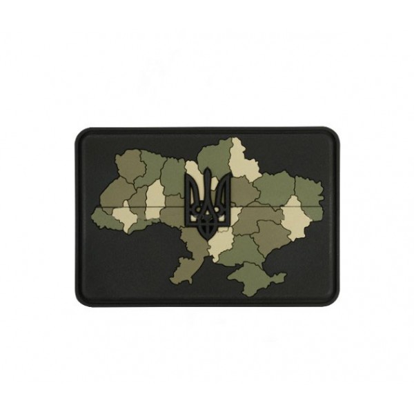 Шеврон карта Украины ПВХ черно-хаки ART - 3575757