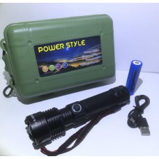 Ліхтар ручний акумуляторний з червоним світлом bailong police p 16/918