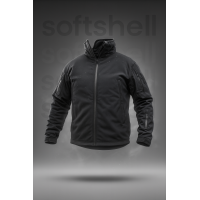 Куртка Soft Shell із фліс кофтою чорна Pancer