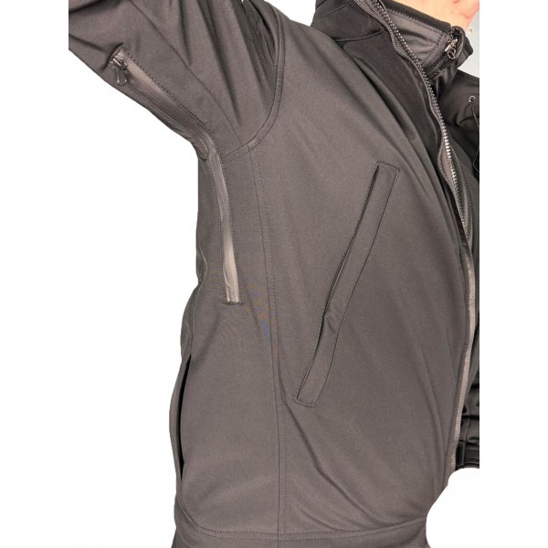 Куртка Soft Shell с флис кофтой черная Pancer - 3575636