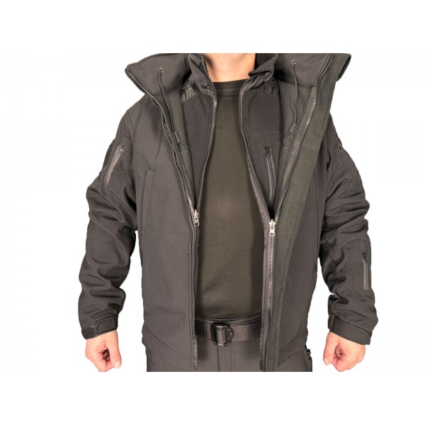 Куртка Soft Shell с флис кофтой черная Pancer - 3575636