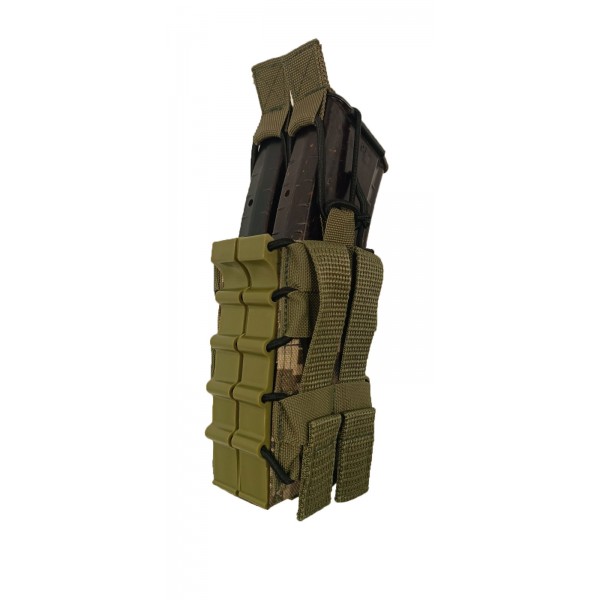 Двойной штурмовой подсумок для магазинов АК на системе Molle пластиковые бока МК ММ-14 - 3575621