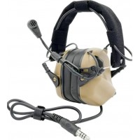 Тактические активные наушники с микрофоном хаки earmor M32 MOD3 койот