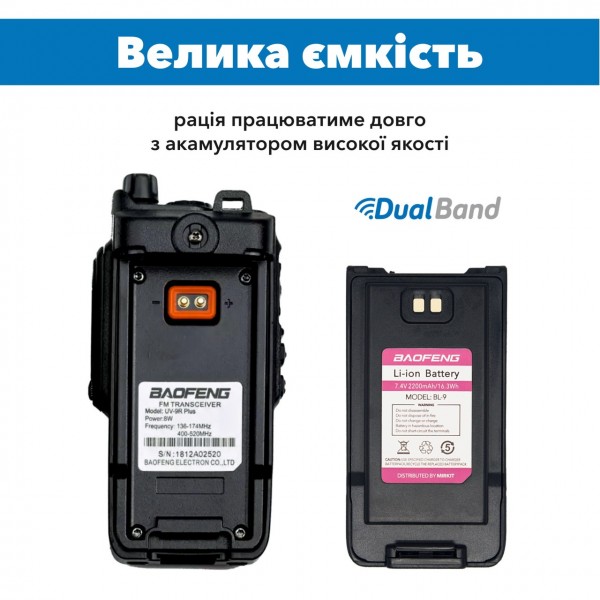 Рация Baofeng UV-9R PLUS MK1 8 Watt, IP67 в комплекте с отстегивающимся ремешком на шею Mirkit - 3575571 Рация Baofeng UV-9R PLUS MK1 8 Watt, IP67 в комплекте с отстегивающимся ремешком на шею Mirkit - 3575571